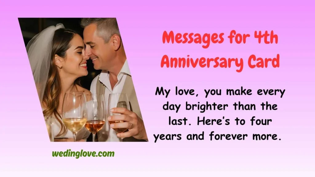 Messages for 4th Anniversary Card
