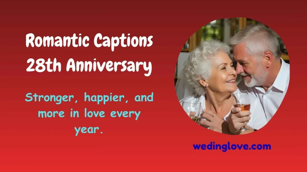 Romantic Captions 28th Anniversary