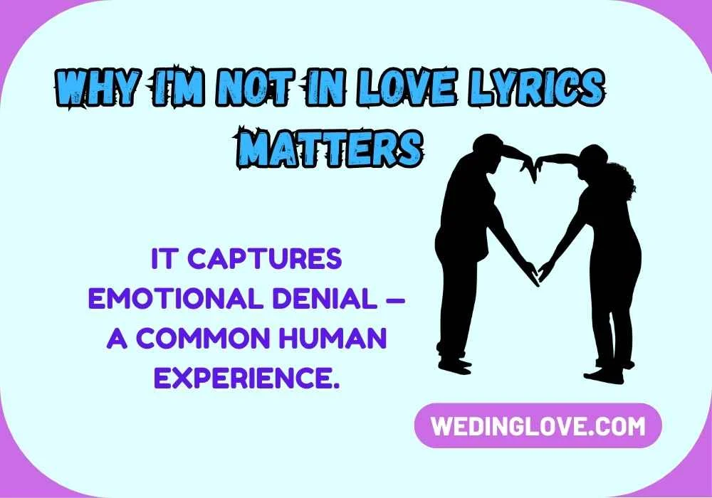Why I'm Not in Love Lyrics Matters